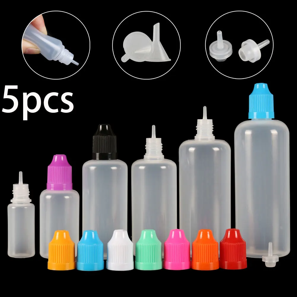 Juice Bottle Dropper - 5PCS X 5ML-120ML 플라스틱 Dropper 병