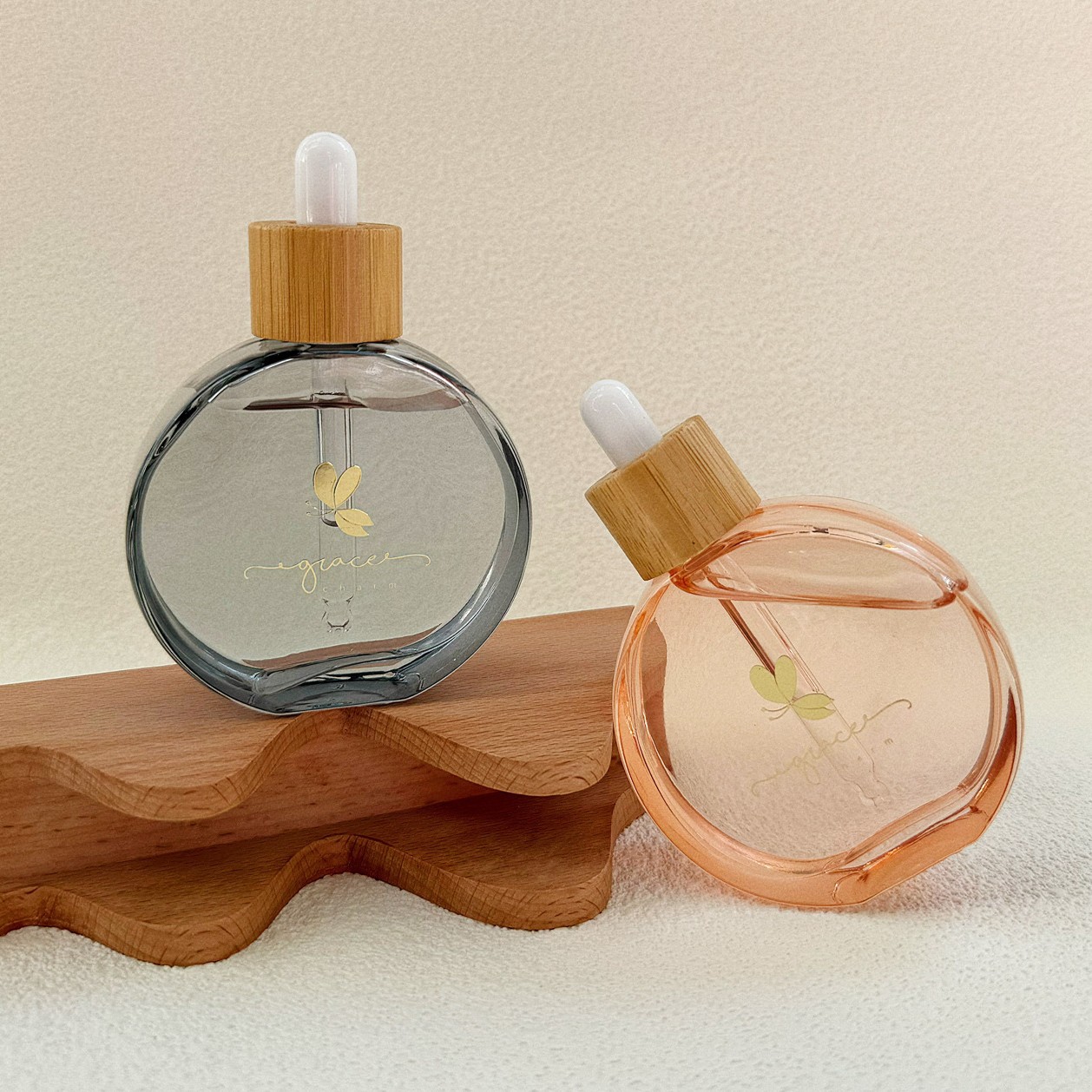 Juice Bottle Dropper - 대나무 캡이 있는 70ml 유리 스포이드