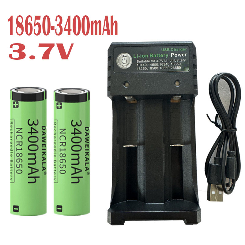 Vaping Area - 프리미엄 18650B 3400mAh 3.7V 배터리(충전기 포함)