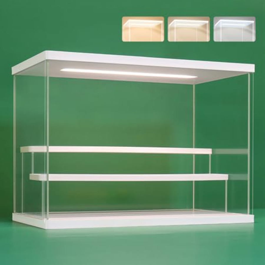 Battery Case Storage - 투명 아크릴 전시 케이스 스탠드 LED