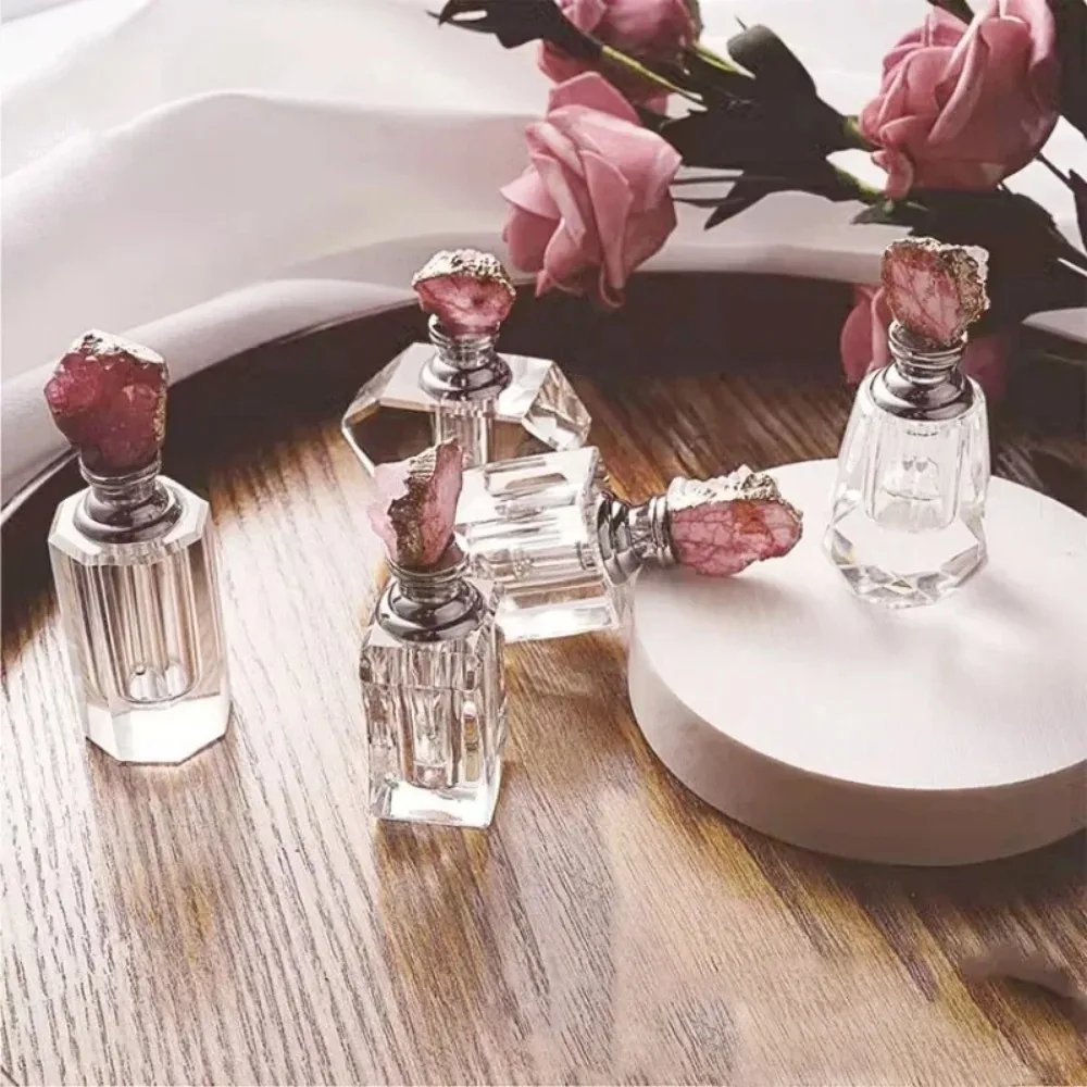빈티지 핑크 크리스탈 에센셜 오일 병, 빈 리필 향수  - Juice Bottle Dropper 리뷰 및 가격