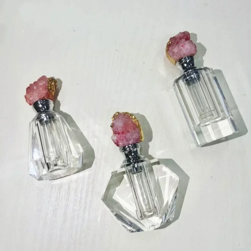 빈티지 핑크 크리스탈 에센셜 오일 병, 빈 리필 향수  - Juice Bottle Dropper 리뷰 및 가격