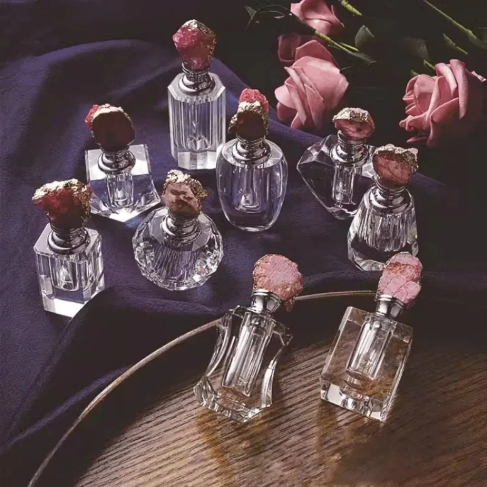 빈티지 핑크 크리스탈 에센셜 오일 병, 빈 리필 향수  - Juice Bottle Dropper 리뷰 및 가격